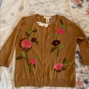 Silk cardigan with flower embroidery NWT